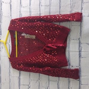 Copper Key Dark Red Sequin Sweater Girls Size Medium NWT